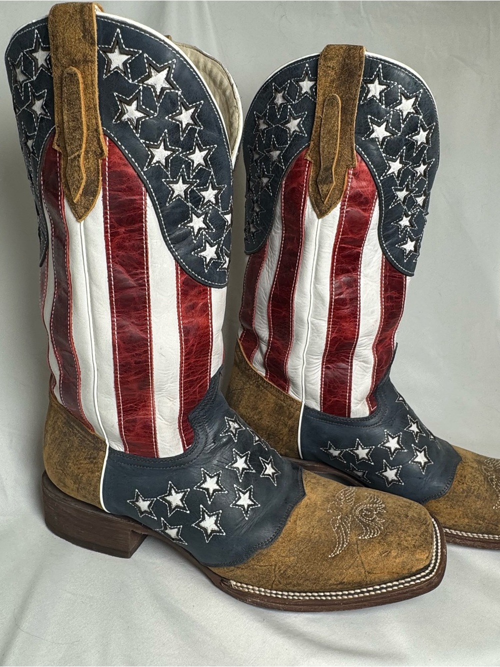 J.B. Dillon "Old Glory" American Flag Cowboy Boots Men's 13D JBR2010